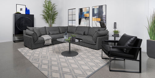 Sasha 6-piece Upholstered Modular Sectional Sofa Barely Black image
