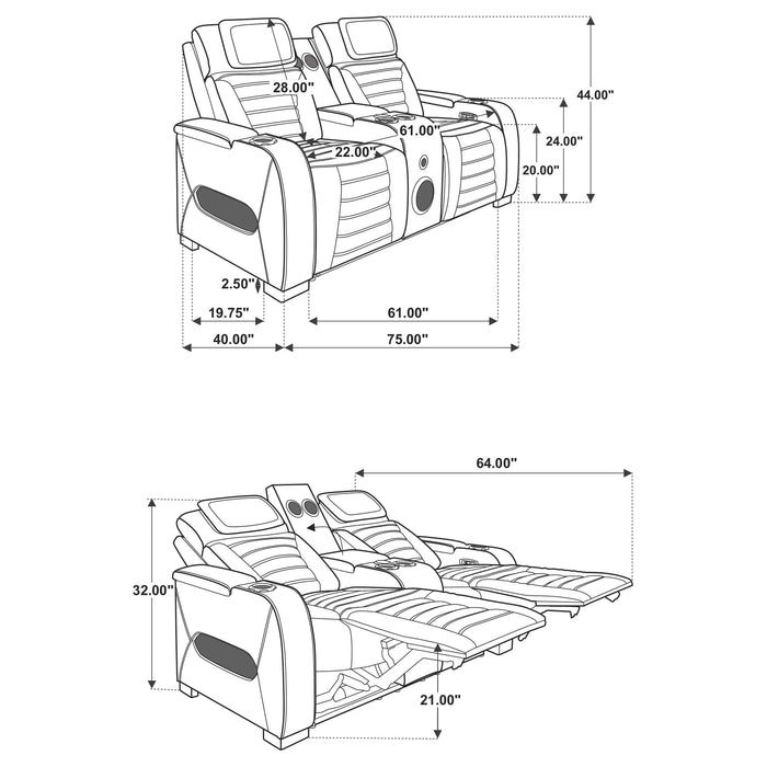 Zuma Dual Power Reclining Sofa Set