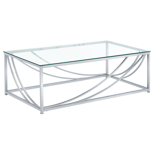 Lille Glass Top Rectangular Coffee Table Accents Chrome image