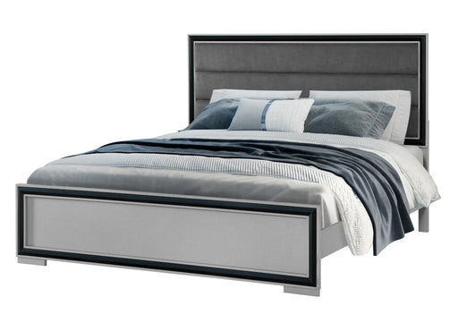 Amelia Grey Black Bed Group with LED
