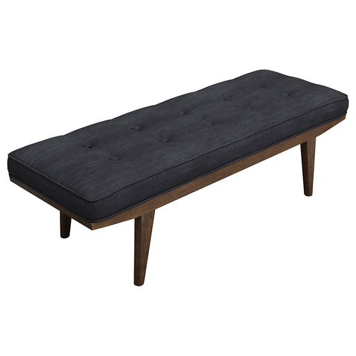 Wilson Upholstered Tufted Bench Taupe and Natural image