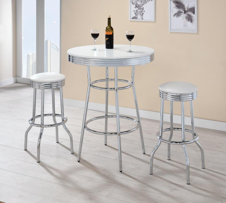 Cleveland Contemporary White Bar Height Stool
