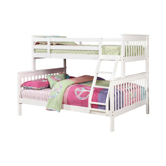 Chapman Transitional White Twin over Full Bunk Bed