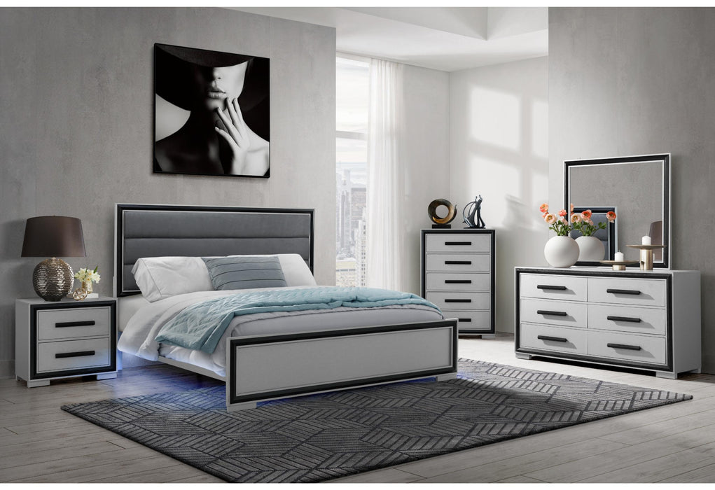 AMELIA GREY BLACK FULL BED GROUP W/LED image