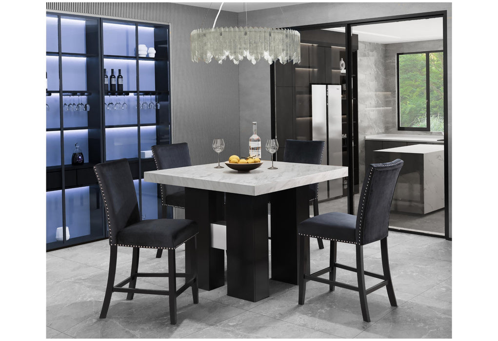 D04 WHITE BAR TABLE AND D04 BLACK BAR STOOL image