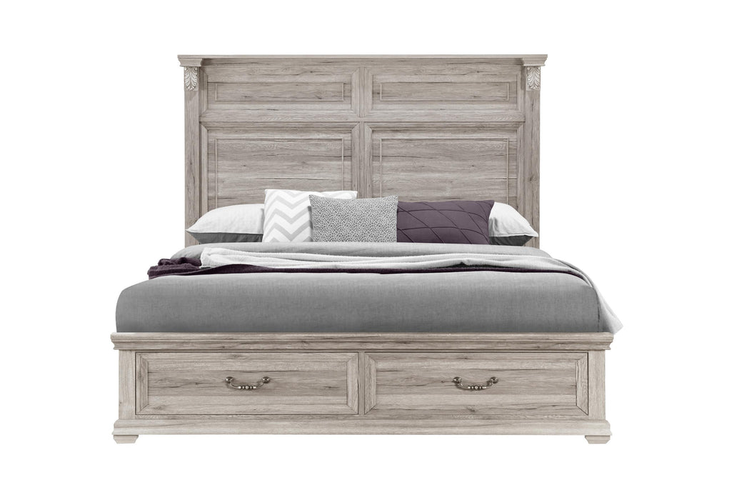 TATUM NATURAL QUEEN BED WITH STORAGE