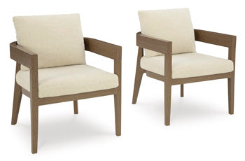 Serene Bay Outdoor Dining Arm Chair with Cushion (Set of 2)