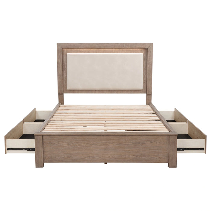Kenora Panel Platform Storage Bed with LED Lighting