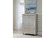 Riley Silver King Bed, Dresser, Mirror, 2 Nightstands and Chest