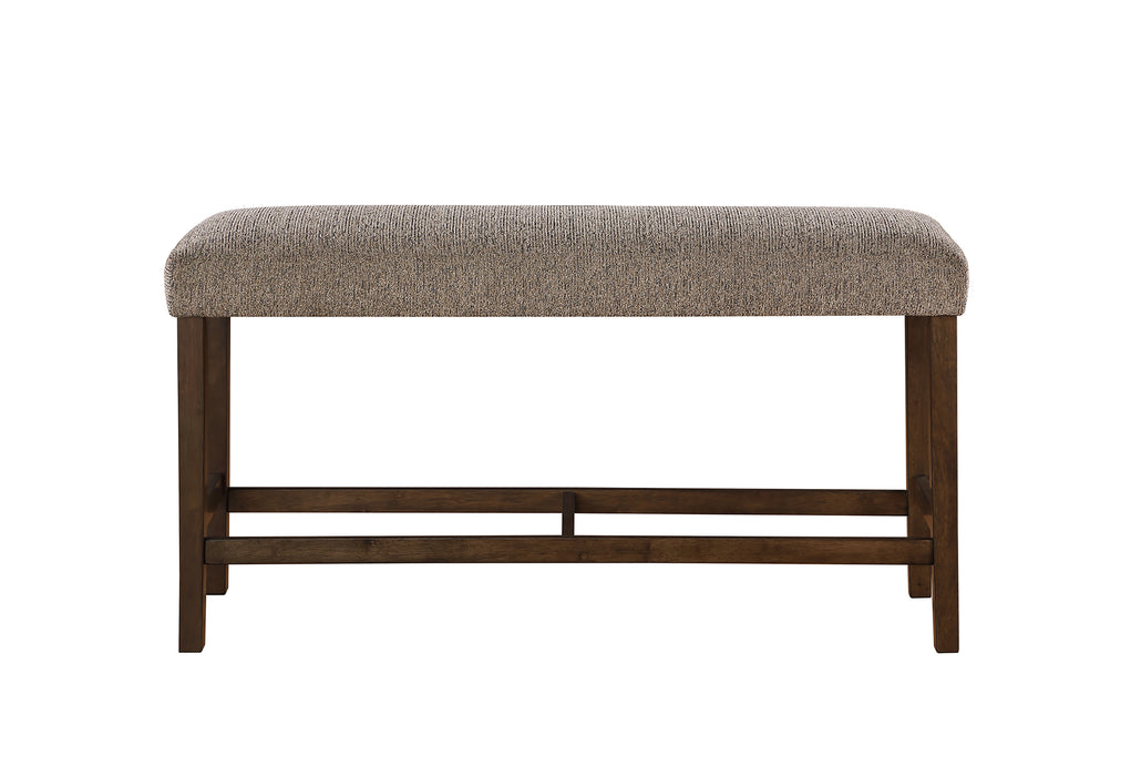 D4355 BROWN BAR TABLE WITH 4 BAR STOOLS AND BENCH