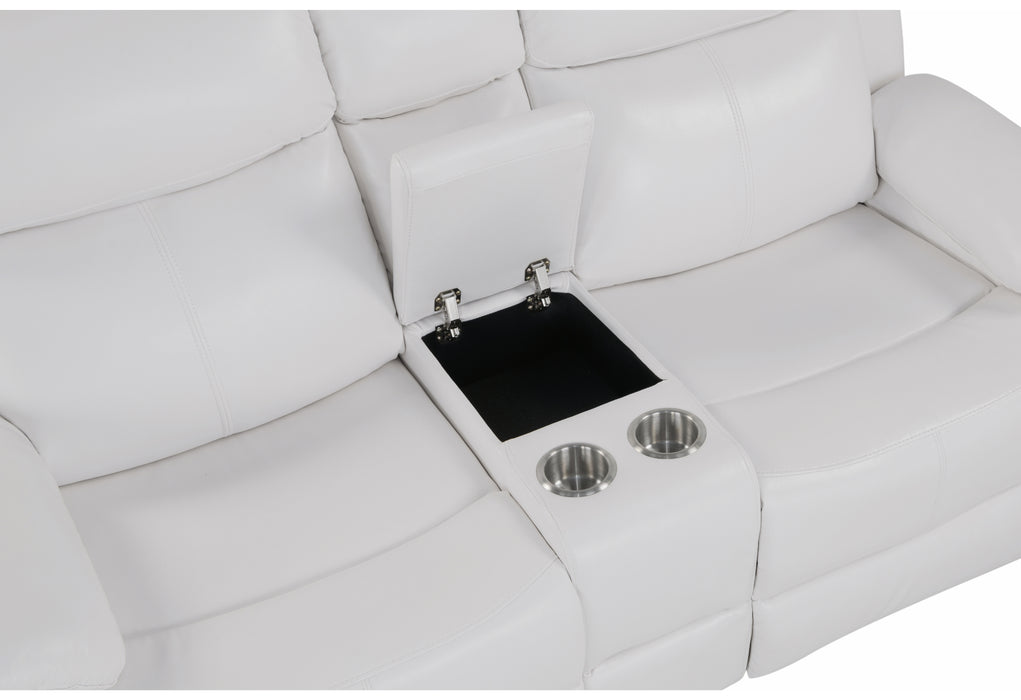 U6026 BLANCHE WHITE REC SOFA W/LED/CONS REC LS W/SPKR&LED/GR W/LED
