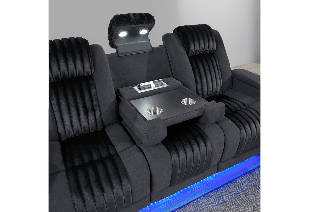 U8000 BLACK PWR REC SOFA/PWR CON REC LOVESEAT/PWR RECLINER W/PHR
