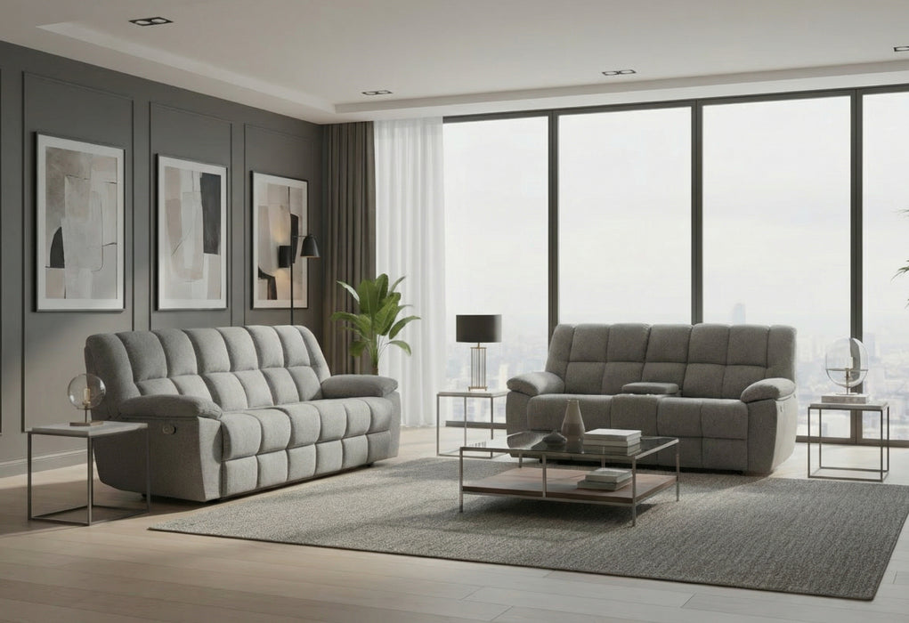 U6000 SMOKE RECLINING SOFA/CONSOLE RECLINING LOVESEAT